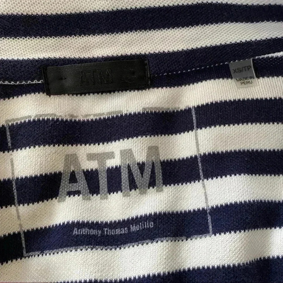 ATM Anthony Thomas Melillo V-Neck Cap Sleeve Striped Dress Size XS/S - Picture 6 of 6